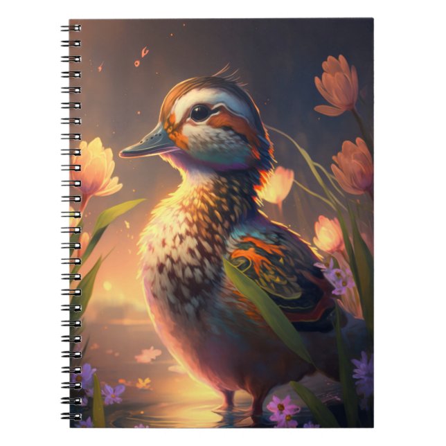 Duck Bird Animal Portrait Painting Wildlife Ponds Notizblock (Vorderseite)
