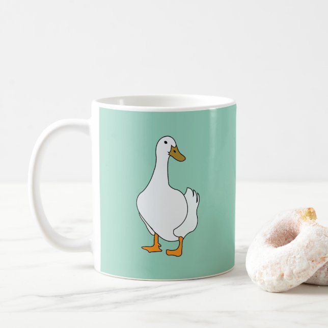 Duck Bird White Duck Kaffeetasse (Mit Donut)