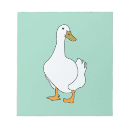 Duck Bird White Duck Notizblock