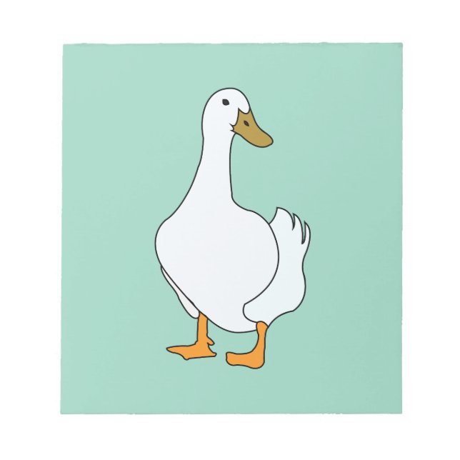 Duck Bird White Duck Notizblock (Vorderseite)