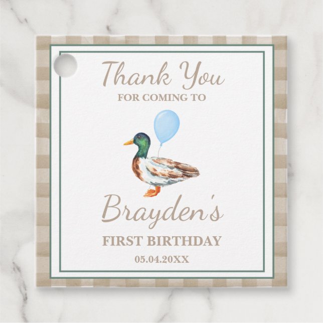 Duck Birthday Geschenkanhänger (Vorderseite)