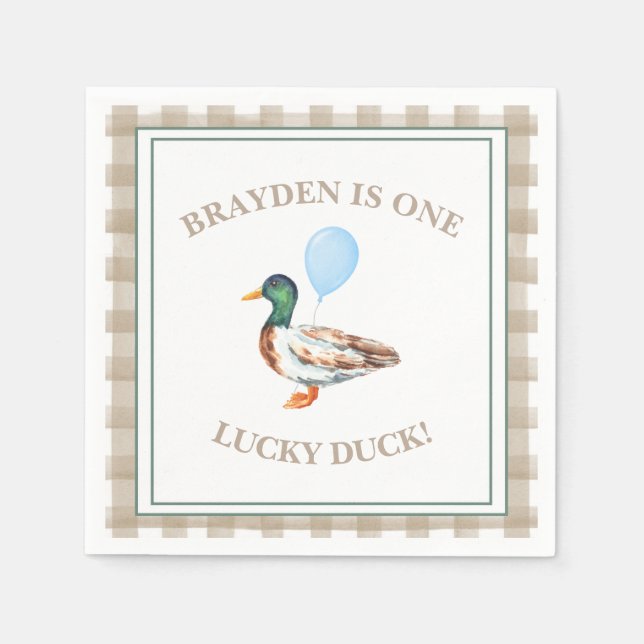 Duck Birthday Napkin Serviette (Vorderseite)