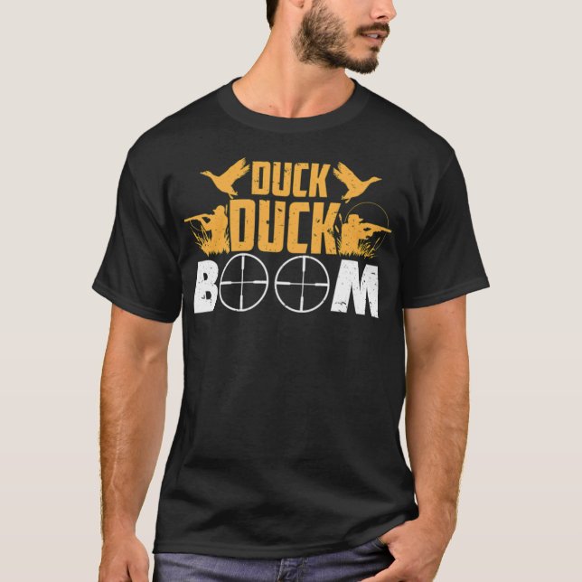 Duck Boom dog druckt schwarzes Labor Welpe  T-Shirt (Vorderseite)