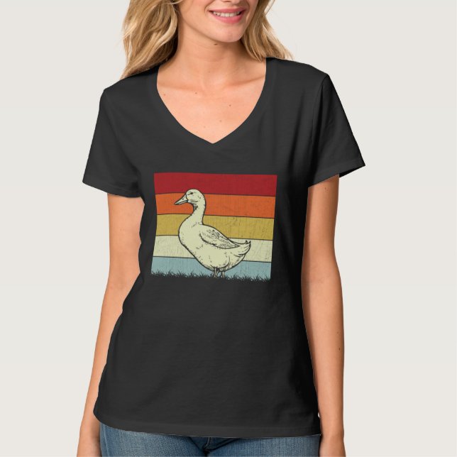 Duck  Boys Girls Vintage Duck Retro T-Shirt (Vorderseite)