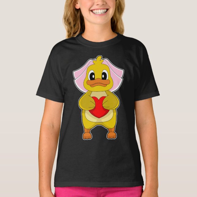 Duck Bride Heart Wedding T-Shirt (Vorderseite)