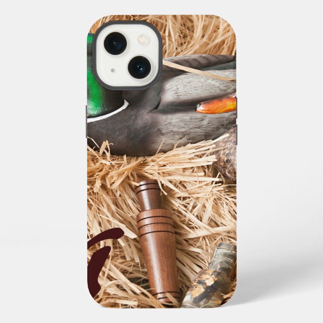 Duck Call Mallard Draunting Monogram IPAD Case iPhone Hülle (Rückseite)