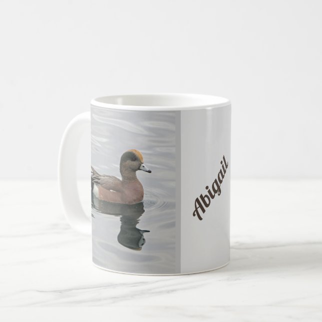 Duck Calm Wigeon Water Brown Lake Kaffeetasse (Vorderseite Links)
