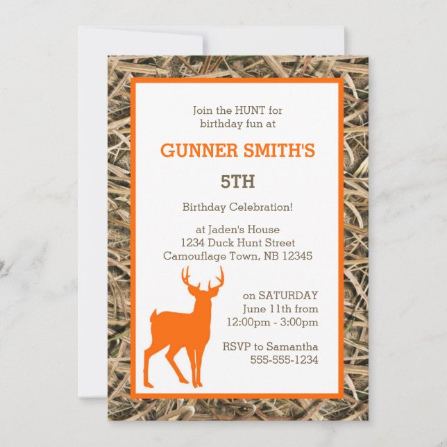 Duck Camouflage / Camouflage Buck Geburtstagsparty Einladung (Vorderseite)
