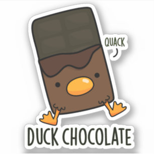 Duck Chocolate Funny Dark Chocolate Puff Aufkleber