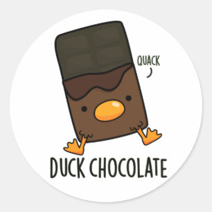 Duck Chocolate Funny Dark Chocolate Puff Runder Aufkleber