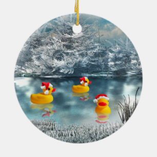 Duck Christmas Keramik Ornament