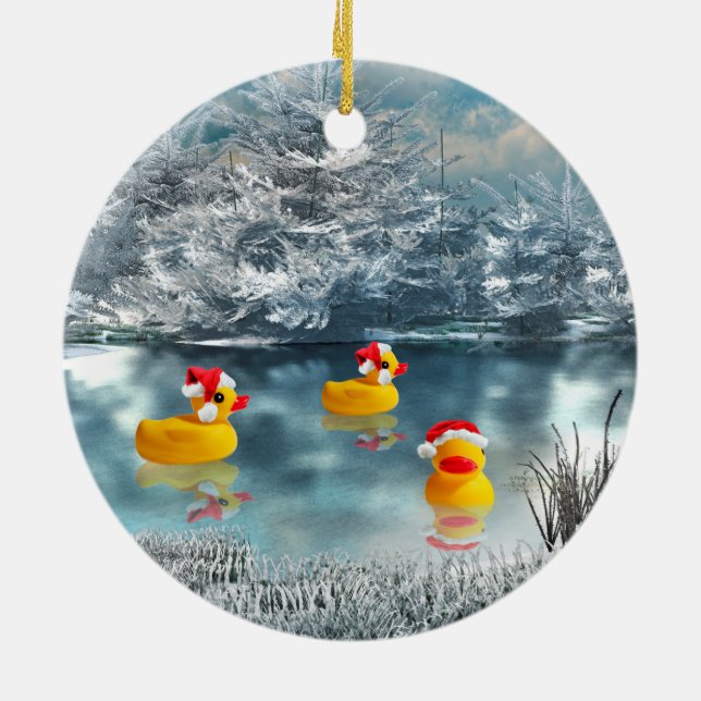 Duck Christmas Keramik Ornament (Hinten)