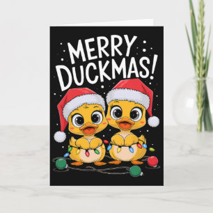 Duck Christmas Sweater Merry Duckmas Fairy Lights Karte