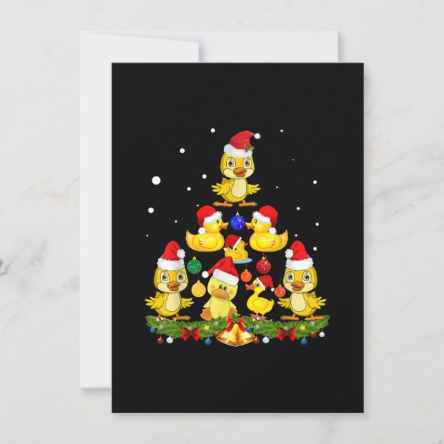 Duck Christmas Tree Einladung (Vorderseite)