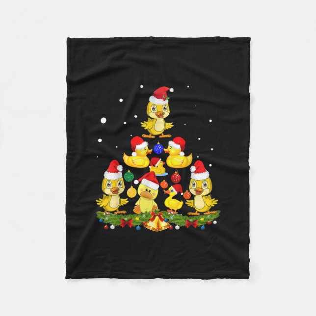 Duck Christmas Tree Fleecedecke (Vorderseite)