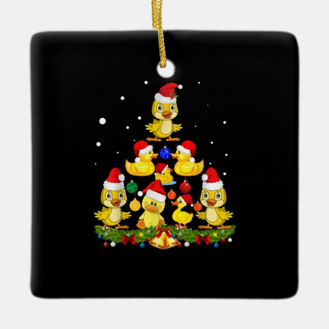 Duck Christmas Tree Keramikornament (Vorderseite)