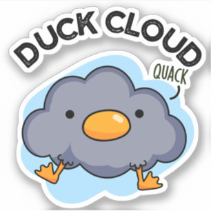 Duck Cloud Funny Weather Puff Aufkleber