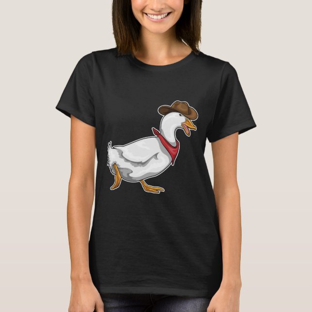 Duck Cowboy Cowboy-Hut T-Shirt (Vorderseite)