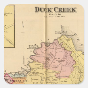 Duck Creek Quadratischer Aufkleber