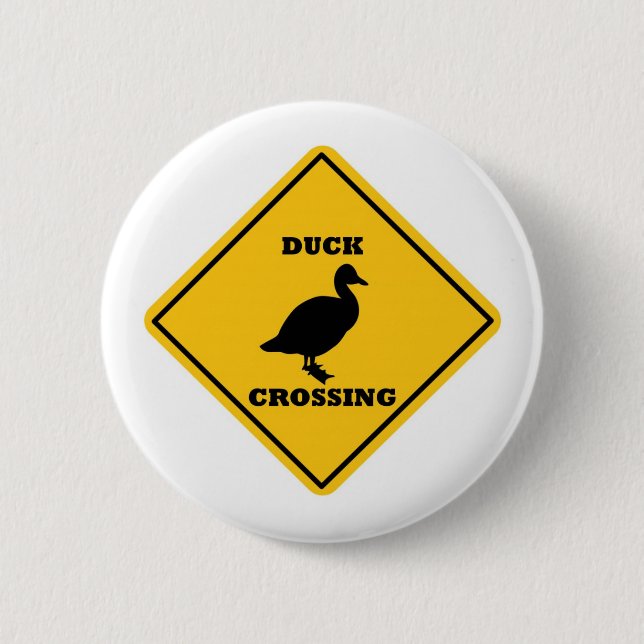 Duck Crossing Street Sign Button (Vorderseite)