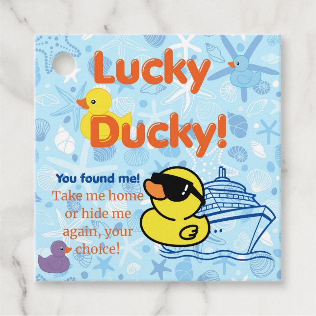 Duck Cruise Blue Tag Geschenkanhänger (Vorderseite)