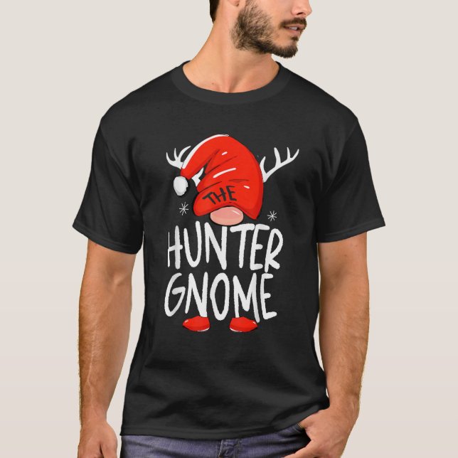 Duck Deer Hunter Gnome Funny Family Matching Group T-Shirt (Vorderseite)
