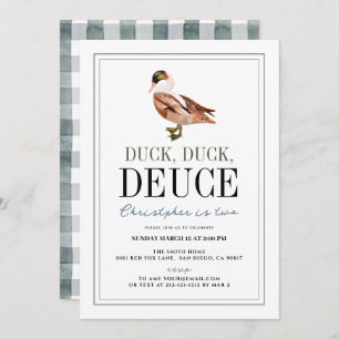 Duck Deuce Classic Boy 2. Geburtstag Einladung