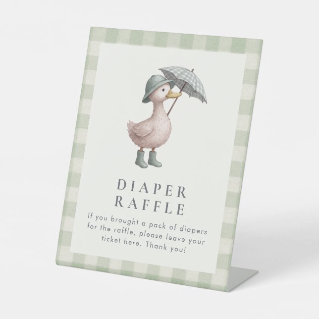 Duck Diaper Raffle Baby Shower Table Top Sockelschild (Vorderseite)