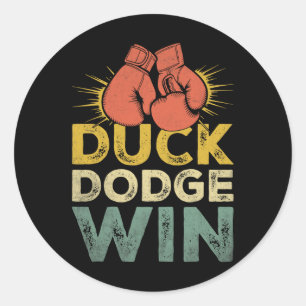 Duck Dodge Win Boxer Sport Sportwagen Athlete B Runder Aufkleber
