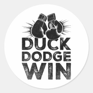 Duck Dodge Win Boxer Sport Sportwagen Athlete B Runder Aufkleber