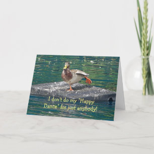 DUCK DOING HAPPY DANCE BIRTHDAY CARD KARTE