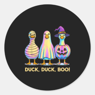 Duck Duck Boo Funny Halloween Kostüm Spooky Goose Runder Aufkleber