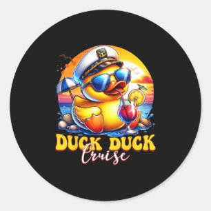 Duck Duck Cruise Lustige Familie Cruising Passende Runder Aufkleber
