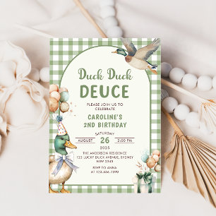 Duck Duck Deuce Balloon 2. Geburtstag Einladung