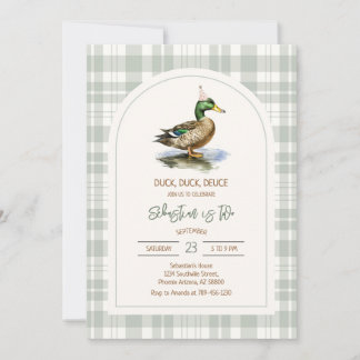 Duck Duck Deuce Mallard Duck Birthday Invitation Einladung