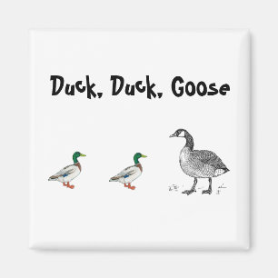 Duck Duck Goose Funny Kids Game Cartoon Puff Magnet