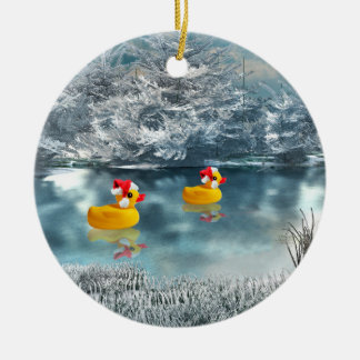 Duck Duo Weihnachten 2 Keramiken Ornament