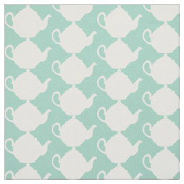 Duck Egg Blue Green und White Tepots Teppichmuster Stoff