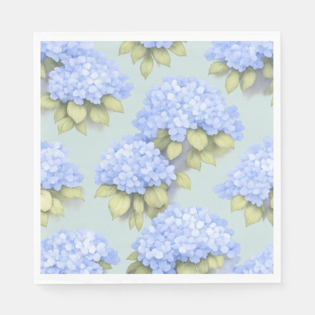 Duck Egg Blue Hydrangea Standard Luncheon Napkins Serviette (Vorderseite)