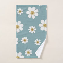 Duck Egg Blue mit Daisies Muster