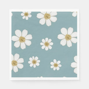 Duck Egg Blue mit Daisis, Original Muster Serviette
