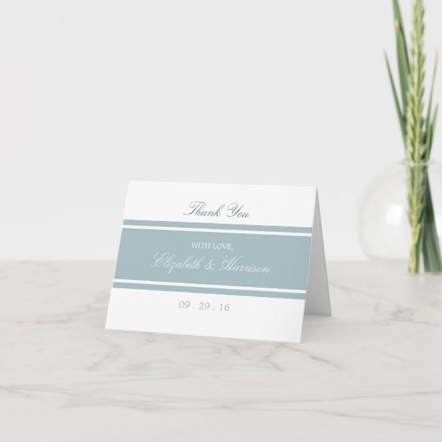 Duck Egg Blue Modern Wedding Danke (Vorderseite)