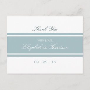 Duck Egg Blue Modern Wedding Danke Postkarte
