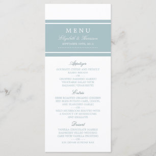 Duck Egg Blue Modern Wedding Menu Menükarte