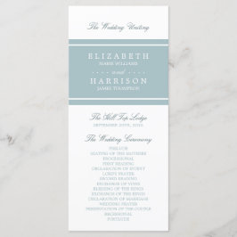 Duck Egg Blue Modern Wedding Programm