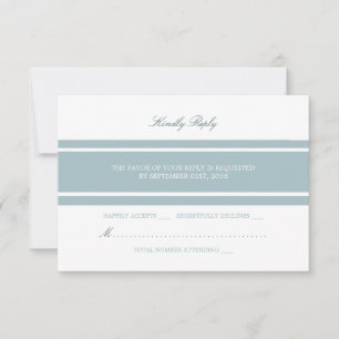 Duck Egg Blue Modern Wedding RSVP Karte