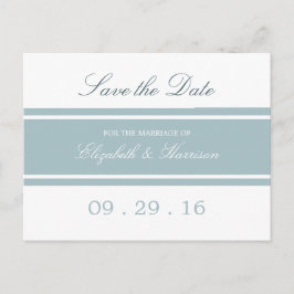 Duck Egg Blue Modern Wedding Save The Date Ankündigungspostkarte