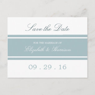 Duck Egg Blue Modern Wedding Save The Date Ankündigungspostkarte