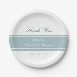 Duck Egg Blue Moderne Hochzeit Pappteller