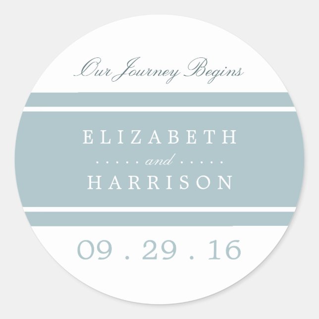 Duck Egg Blue Moderne Hochzeit Runder Aufkleber (Vorderseite)